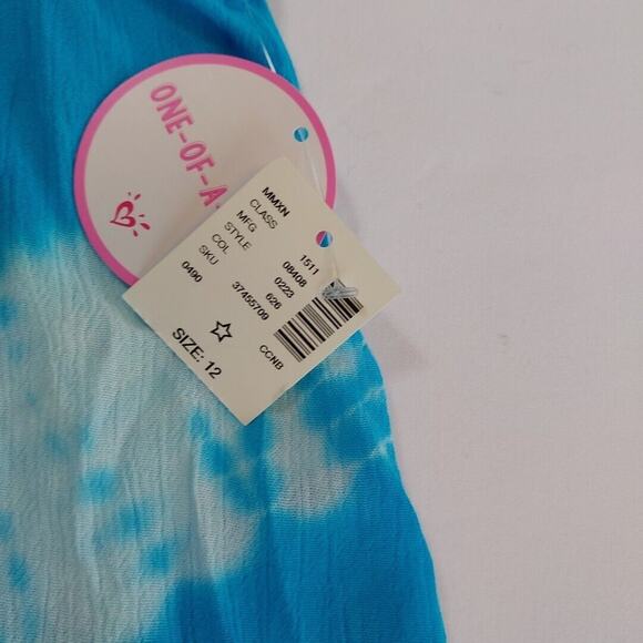 Justice Girls Tie Dye Shorts and tank Set blue and white Size 12 - Picture 4 of 6